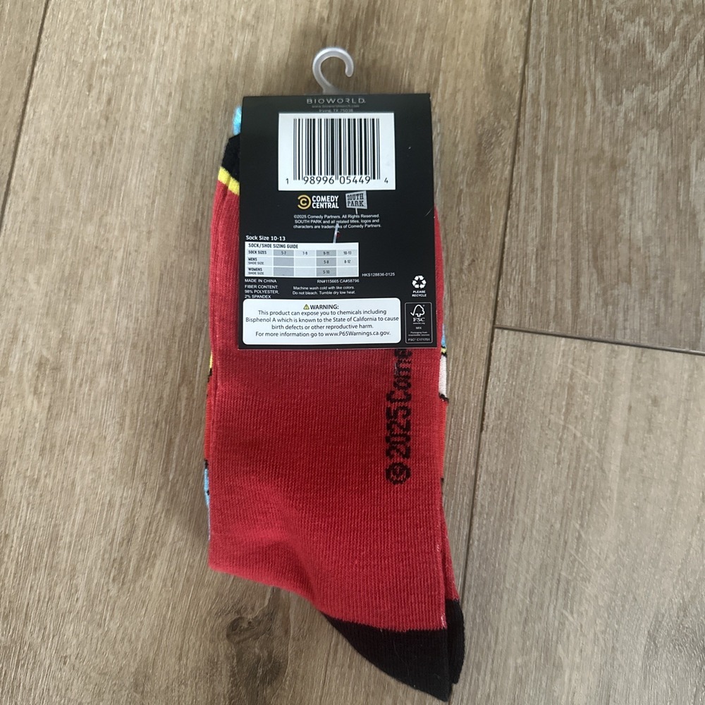 South Park Novelty 2 Pack Crew Socks Unisex OSFM Comedy Central Cartman & Crew - Picture 6 of 7